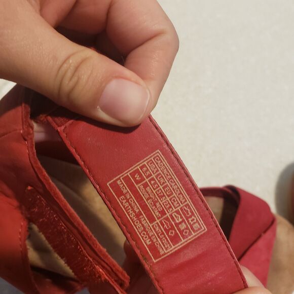 Earth Origins Cadence Carolina Sandal Womens 6.5 Leather Ankle Wrap Boho Red - Picture 7 of 8